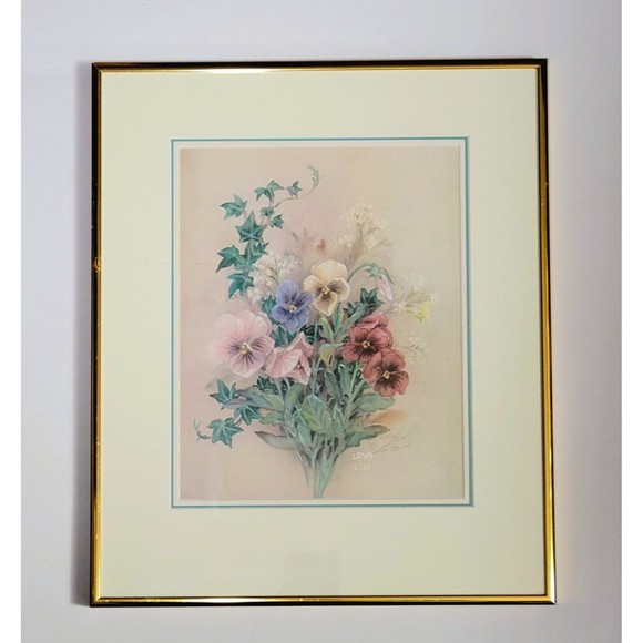 Lena Y. Liu Lithograph Signed Numbered Limited Edition Pansies & Ivy 1127/2500 - Picture 12 of 12